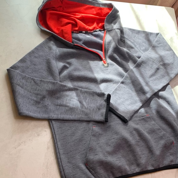 Fila Sport Gray/Red Hoodie Pull Over - Picture 4 of 6